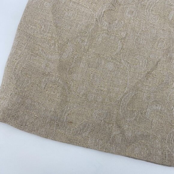 MICHAEL KORS SIZE 10 LINEN BLEND GOLD BEIGE  MINI SKIRT METALLIC ACCENTS - Picture 8 of 10